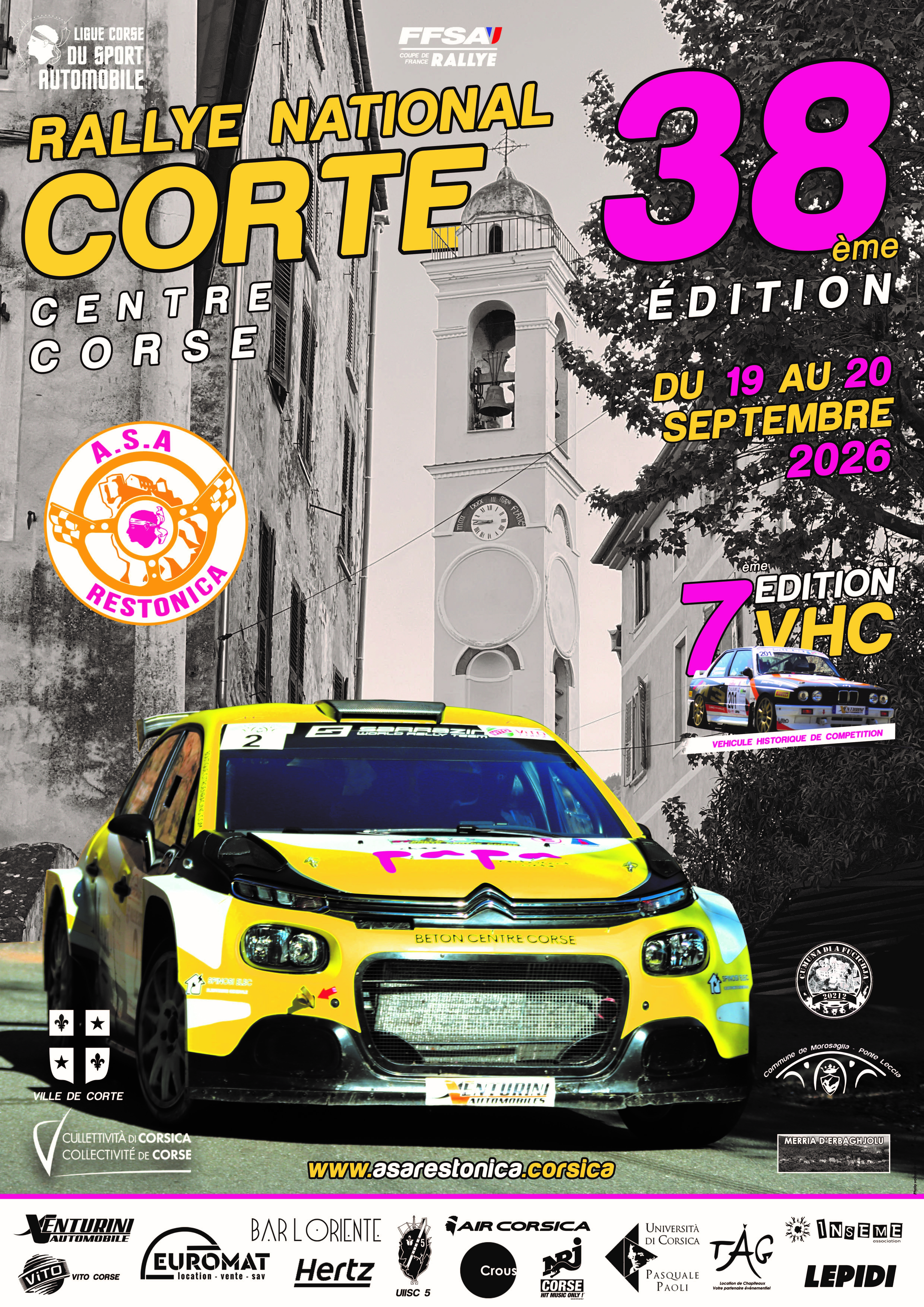 Rallye Corte Centre Corse 2026 Modernes et VHC