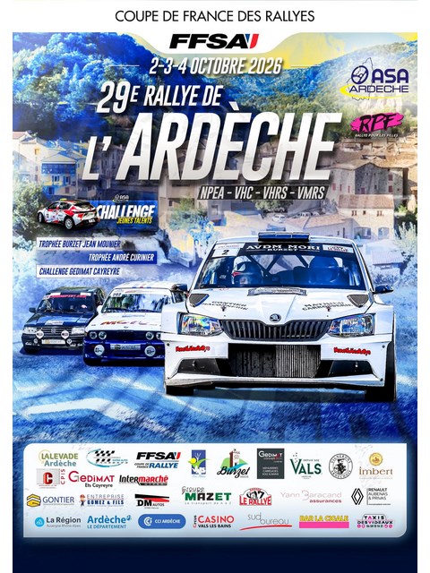 Rallye de l'Ardèche 2026, Modernes, VHC, VHRS & VMRS